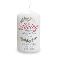 Personalised In Loving Memory Wreath Pillar Candle Extra Image 2 Preview